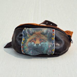 Leśny ogień- nerka skórzana handmade