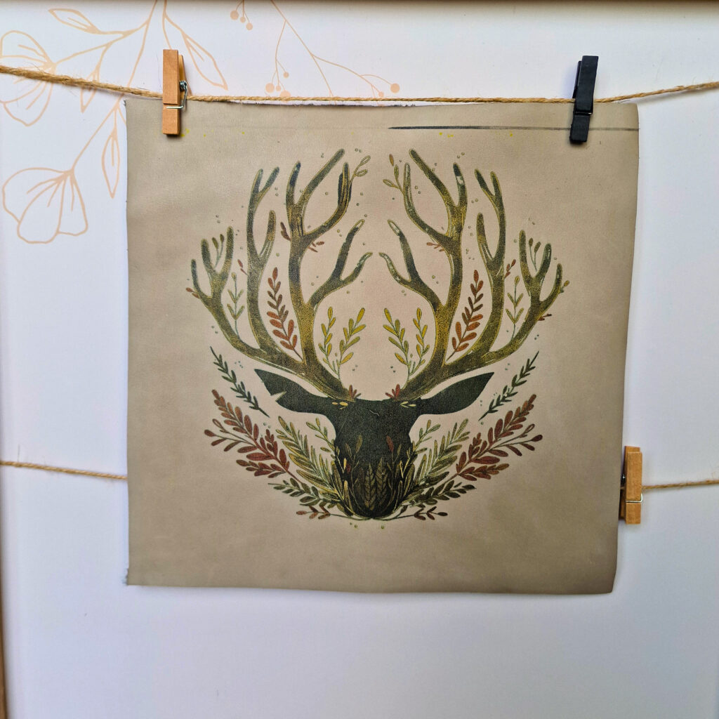 Skórzana naszywka - Rogi boru