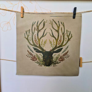 Skórzana naszywka - Rogi boru