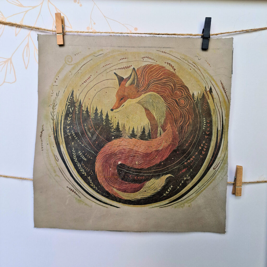 Skórzana naszywka -Lis wędrowny